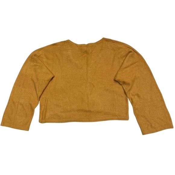 Naadam Sz S Sweater Ochre Cashmere Cropped Classic Minimalist Preppy New - Picture 2 of 4